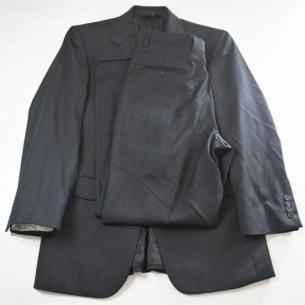 Jos A Bank 39R 32x32 Gray 100% Wool Gordon‎ Mens Jacket Pants Suit